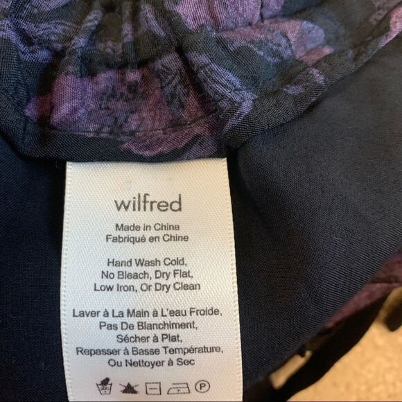 Aritzia Wilfred Marais floral pants black purple Sz S🔥 - Picture 7 of 12